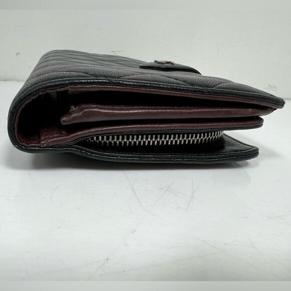 CHANEL Matelasse Timeless Classics Bifold Long Wallet Lamb Skin Black Authentic - Picture 6 of 13